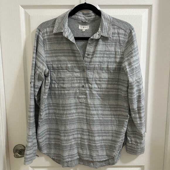 Lou & Grey Tops - 💥Lou & Grey Striped Long Sleeve T-Shirt Flannel Tunic sz Small 100% Cotton